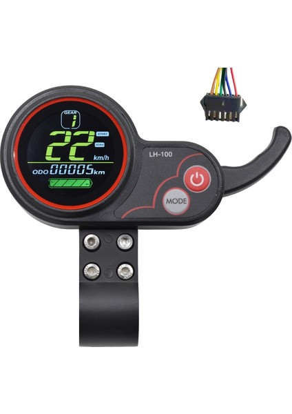 LH100 LCD Ekran Gösterge Paneli 24V-60V Gaz Kelebeği Ölçer Kugoo Elektrikli Scooter/ebike Hız Göstergesi (Sm Fiş 6pın) (Yurt Dışından)