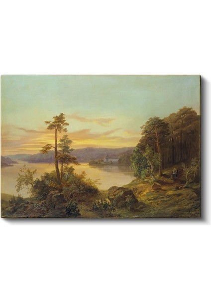 Albert Bierstadt - Göl Manzarası Kanvas Tablo fiyatları