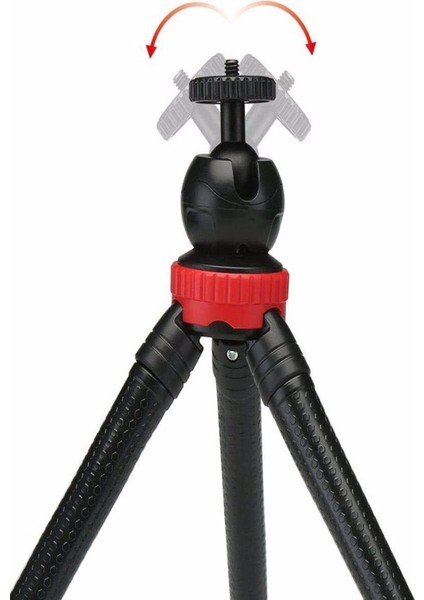 Flx Esnek Tripod Kamera Profesyonel Telefon Tutucu 360 Derece 3 Ayaklı 30 cm Tripot Siyah