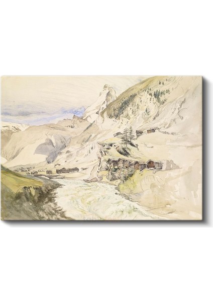 John Ruskin - Alp Dağları Manzarası Kanvas Tablo fiyatları