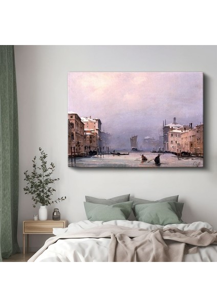 Francesco Guardi - Venedik Grand Canal Kış Manzarası Kanvas Tablo