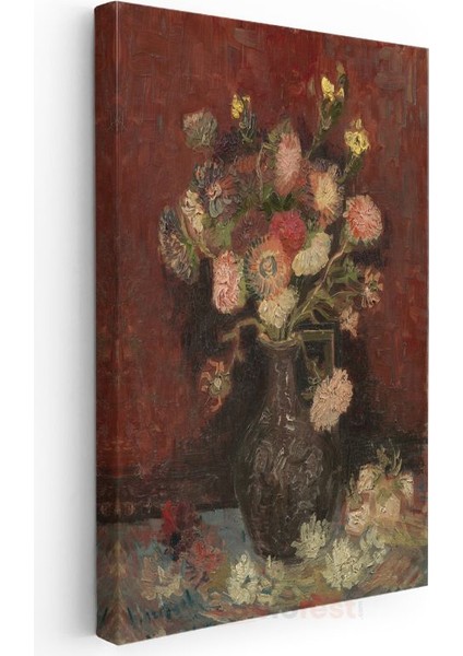 Vincent Van Gogh - Vazoda Karanfiller Kanvas Tablo