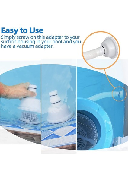 Vakum Adaptörü Rp/rx Skimmer Ataşmanı 1,5 Inç ve 1,25 Inç Hortum Bağlantısı Için Yer Üstü Havuzlar Için (Yurt Dışından)