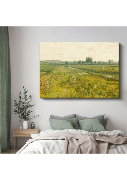 Charles-François Daubigny - Çayır Manzarası Kanvas Tablo