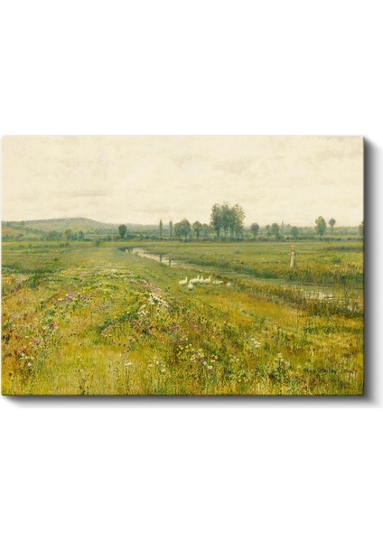 Charles-François Daubigny - Çayır Manzarası Kanvas Tablo fiyatları