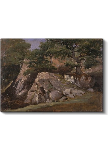 Jean-Baptiste-Camille Corot - Kayalık Manzara Kanvas Tablo