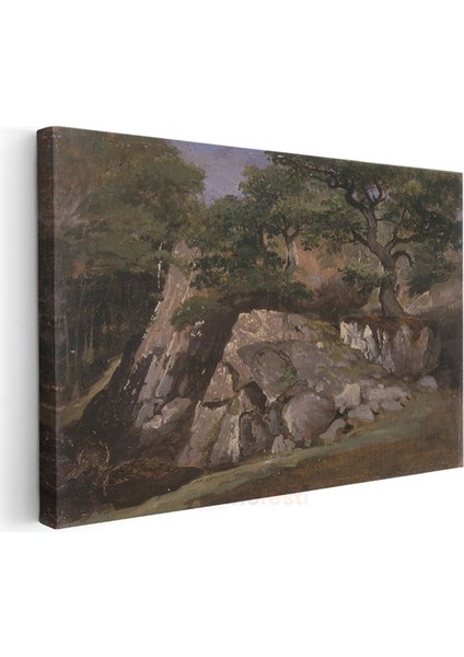 Jean-Baptiste-Camille Corot - Kayalık Manzara Kanvas Tablo