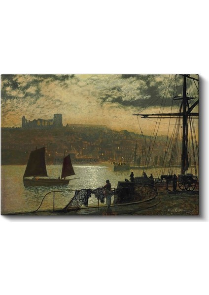 John Atkinson Grimshaw - Whitby Limanı Kanvas Tablo