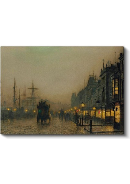 John Atkinson Grimshaw - Limanda Akşam Kanvas Tablo