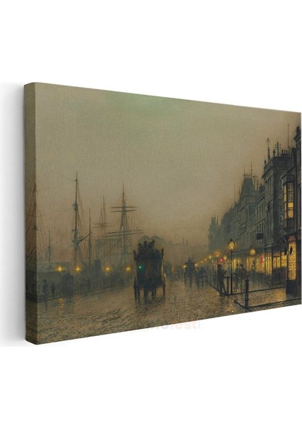 John Atkinson Grimshaw - Limanda Akşam Kanvas Tablo