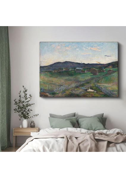 Edvard Munch - Kırsal Yerleşim Kanvas Tablo