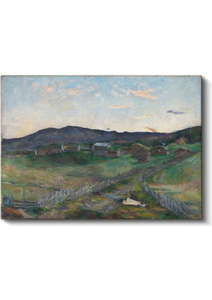 Edvard Munch - Kırsal Yerleşim Kanvas Tablo