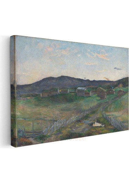 Edvard Munch - Kırsal Yerleşim Kanvas Tablo