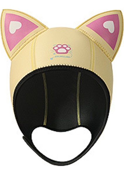 Kadın Kedi Kulaklı Dalış Başlığı Su Geçirmez Şapka Dalgıç Elbisesi Başlık Çene Kayışlı Yüzme Başlığı Limon Sarısı (Yurt Dışından)