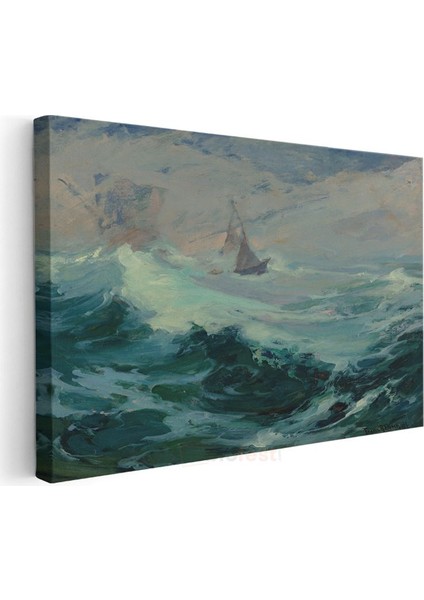 Frederick Judd Waugh - Fırtınalı Deniz Kanvas Tablo modelleri