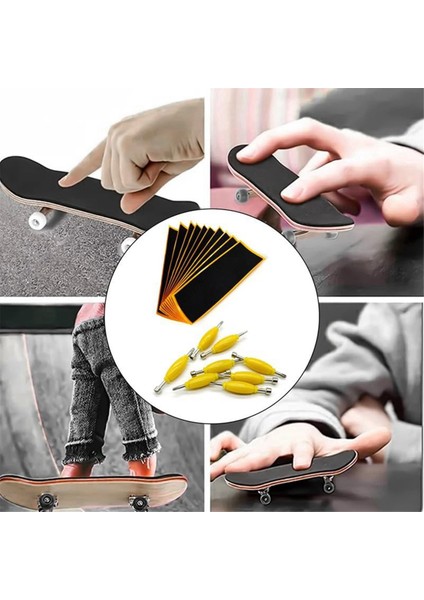 12 Paket Fingerboard Tutma Bandı Yapışkan Köpük Etiket Yedek + Parmak Kaykayları Için Tornavida Aracı Somun Sürücüsü (Yurt Dışından)