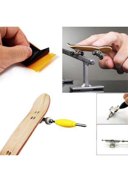 12 Paket Fingerboard Tutma Bandı Yapışkan Köpük Etiket Yedek + Parmak Kaykayları Için Tornavida Aracı Somun Sürücüsü (Yurt Dışından)