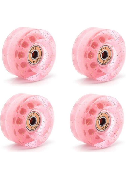 58X32 mm Pu Flaş Olmayan Paten Tekerlekleri Sürgülü Tekerlekler Abce-9 Yetişkin Açık Paten Ayakkabıları Için Tekerlekler, Pembe (Yurt Dışından)