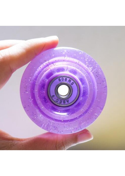 58X32 mm Pu Flaş Olmayan Paten Tekerlekleri Sürgülü Tekerlekler Abce-9 Yetişkin Açık Paten Ayakkabıları Için Tekerlekler, Pembe (Yurt Dışından)