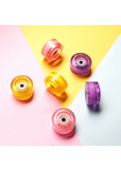 58X32 mm Pu Flaş Olmayan Paten Tekerlekleri Sürgülü Tekerlekler Abce-9 Yetişkin Açık Paten Ayakkabıları Için Tekerlekler, Pembe (Yurt Dışından)