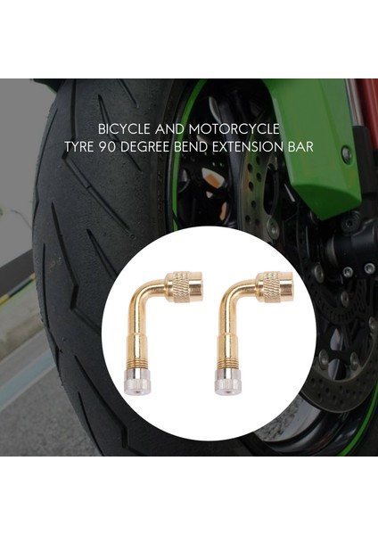 Adet Vana Uzatma Vanası Uzatma Adaptörü Lastik 90 Derece Bükülmüş Metal Açı Bisiklet Motosiklet Scooter Için (Yurt Dışından)