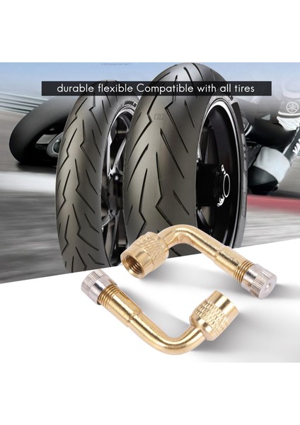 Adet Vana Uzatma Vanası Uzatma Adaptörü Lastik 90 Derece Bükülmüş Metal Açı Bisiklet Motosiklet Scooter Için (Yurt Dışından)
