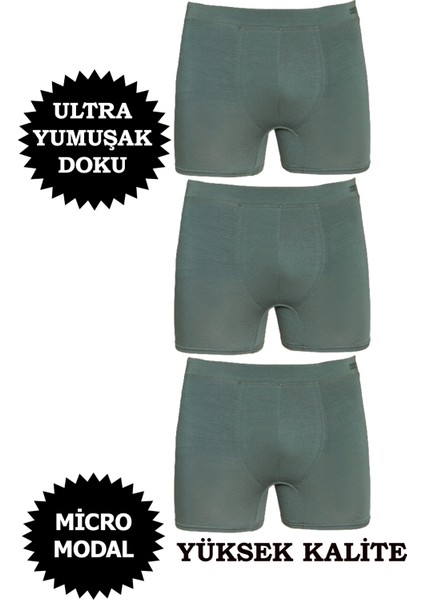 Erkek Micro Modal Boxer Yüksek Kalite 3'lü Paket