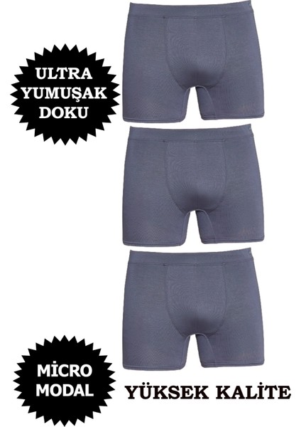 Erkek Micro Modal Boxer Yüksek Kalite 3'lü Paket