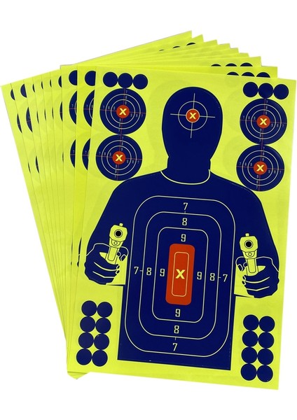 10 Adet 12X18 Inç Insan Vücudu Şekli Hedefler Okçuluk Eğitimi Için Reaktif Splatter Glow Floresan Kağıt Hedef (Yurt Dışından)