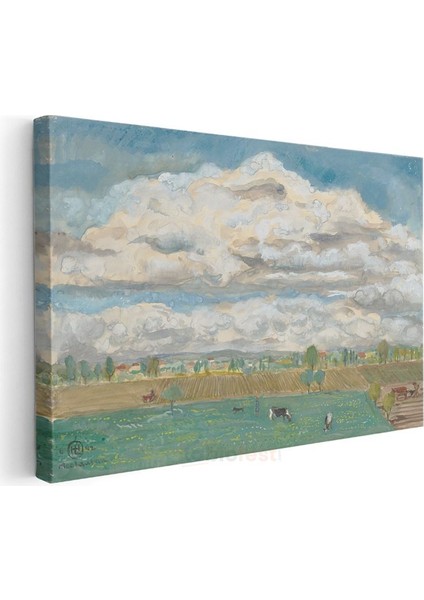 Camille Pissarro - Kırsal Manzara ve Bulutlar Kanvas Tablo modelleri