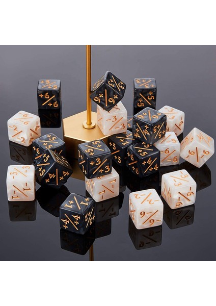 24 Adet Zar Sayaçları Jetonu Zar Sadakat Zar Mermer D6 Zar Kare ile Uyumlu Mtg,ccg, Kart Oyun Aksesuarı (Yurt Dışından) indirimleri