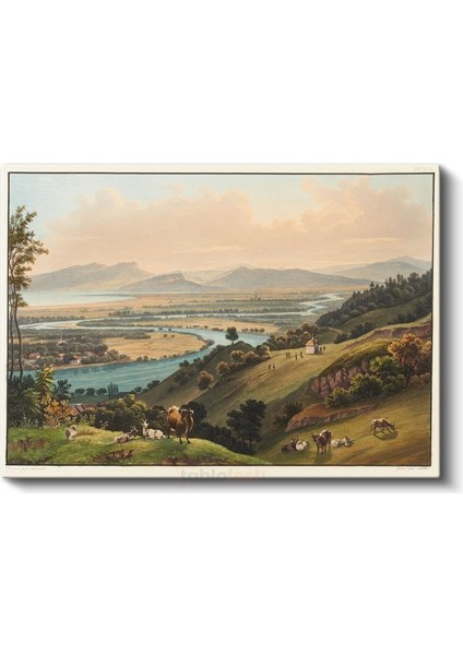 Johann Ludwig Bleuler - Isviçre Manzarası Kanvas Tablo