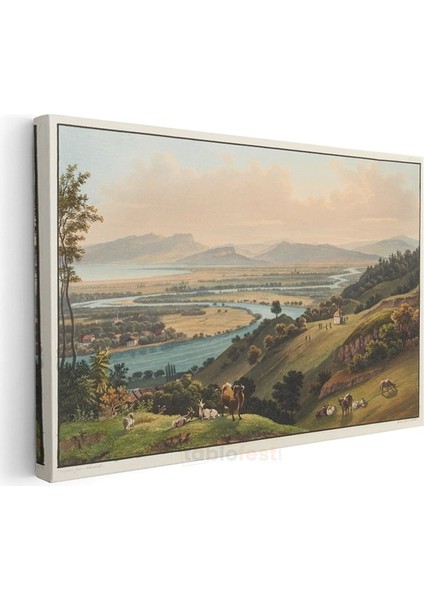 Johann Ludwig Bleuler - Isviçre Manzarası Kanvas Tablo