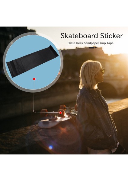 Pvc Su Geçirmez Kaykay Güverte Zımpara Kaymaz Bant Griptape Paten Scooter Etiket 84X23CM-SIYAH (Yurt Dışından) modelleri