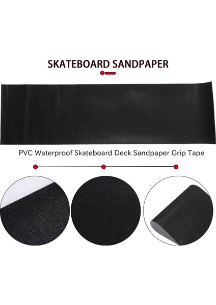 Pvc Su Geçirmez Kaykay Güverte Zımpara Kaymaz Bant Griptape Paten Scooter Etiket 84X23CM-SIYAH (Yurt Dışından) indirimleri