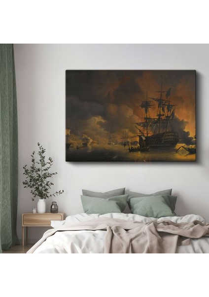 Joseph Mallord William Turner - Deniz Savaşı Kanvas Tablo
