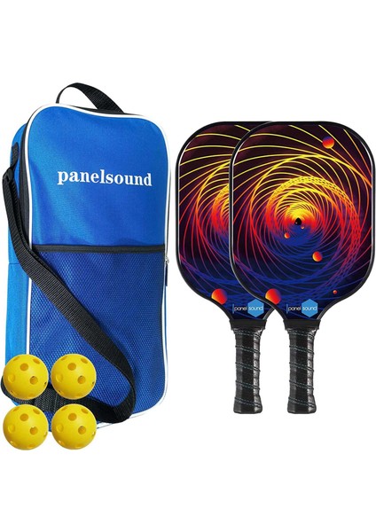 2'li Pickleball Raket Seti Hafif Pickleball Raketleri, Taşıma Çantalı Ince ve Hızlı Pickleball Raket Seti, 4 Top A (Yurt Dışından)