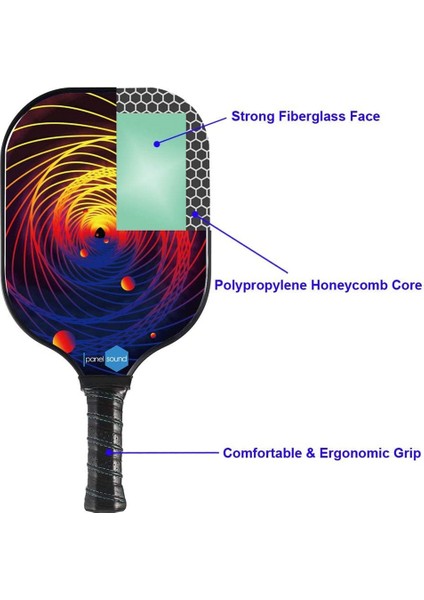 2'li Pickleball Raket Seti Hafif Pickleball Raketleri, Taşıma Çantalı Ince ve Hızlı Pickleball Raket Seti, 4 Top A (Yurt Dışından)