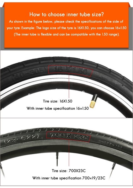 Katlanır Bisiklet Iç Tüp 16 Inç x 1-3/8 349 Iç Tüp Bisiklet Lastiği Brompton Için (Yurt Dışından)