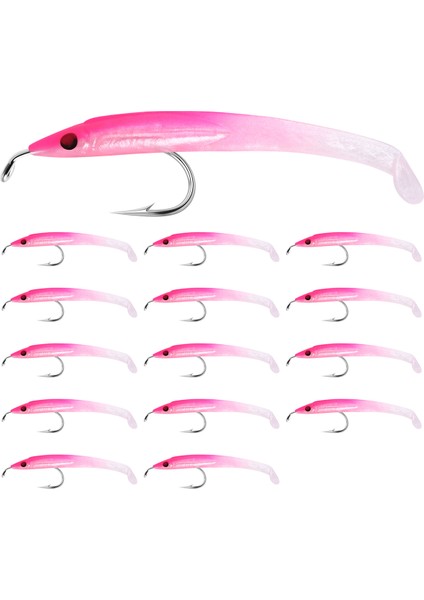 Sunmıle Sahte Balıkçılık Yemi Deniz Balıkçılığı Yemi Kancalı Yılan Balığı Biyonik Yem 5cm/0.6gt Kuyruk Yumuşak Böcek Simülasyon Yemi 15 Adet Pembe (Yurt Dışından)