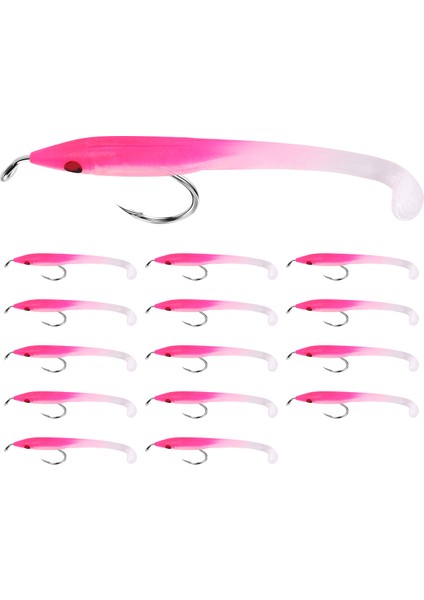 Sunmıle Sahte Balıkçılık Yemi Deniz Balıkçılığı Yemi Kancalı Yılan Balığı Biyonik Yem 5cm/0.6gt Kuyruk Yumuşak Böcek Simülasyon Yemi 15 Adet Pembe (Yurt Dışından) modelleri