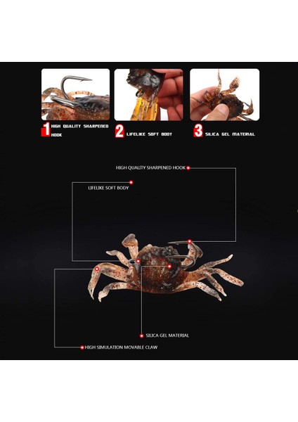 10 Adet Yapay Yengeç Yemleri 3D Simülasyon Keskin Kancalı Yengeç Yemleri Deniz Balıkçılığı Yengeç Yem Tuzakları Balıkçılık Aksesuarları (Yurt Dışından) fiyatları