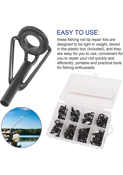 80 Parça Tatlı Su Tuzlu Su Olta Ucu Tamir Takımı Paslanmaz Çelik Seramik Halka Kılavuzu Değiştirme Takımı (Yurt Dışından) fırsatları