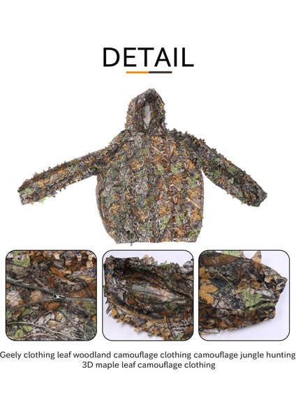 3D Leaf Yetişkinler Ghillie Kıyafeti Orman Kamuflajı/kamuflaj Avı Geyik Avı (Yurt Dışından) indirimleri
