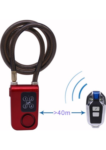 Bisiklet Güvenlik Kilidi Kablosuz Uzaktan Kumandalı Hırsızlık Önleyici Titreşim Alarm Kilidi Elektrikli Motosiklet Kod Zincir Kilidi Siyah (Yurt Dışından)