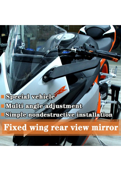 Adet Modifiye Motosiklet Dikiz Aynaları Rüzgar Kanadı Ayarlanabilir Döner Yan Aynalar Honda Yamaha Ninja 250 300 400 (Yurt Dışından) fiyatları