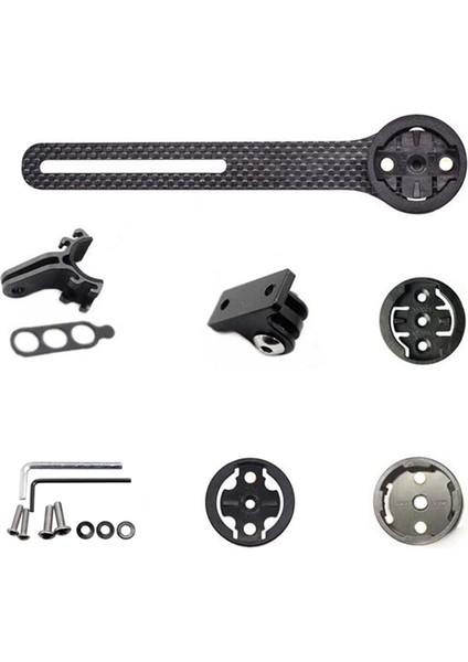 Vırb Veya Gopro Için Karbon Fiber Entegre Gidon Bilgisayar Standı Bisiklet Standı Kenar Montaj Gidon Combo Montaj-C (Yurt Dışından)