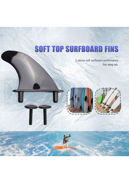 3 Adet Yumuşak Üst Sörf Tahtası Yüzgeçleri Setleri Softboard Kürek Kurulu Sörf Tahtaları Aksesuarları (Yurt Dışından)