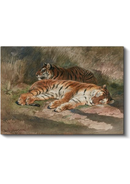 Rosa Bonheur - Dinlenen Kaplanlar Kanvas Tablo