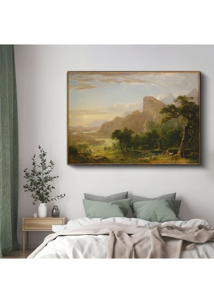Albert Bierstadt - Vadideki Ağaçlar Kanvas Tablo